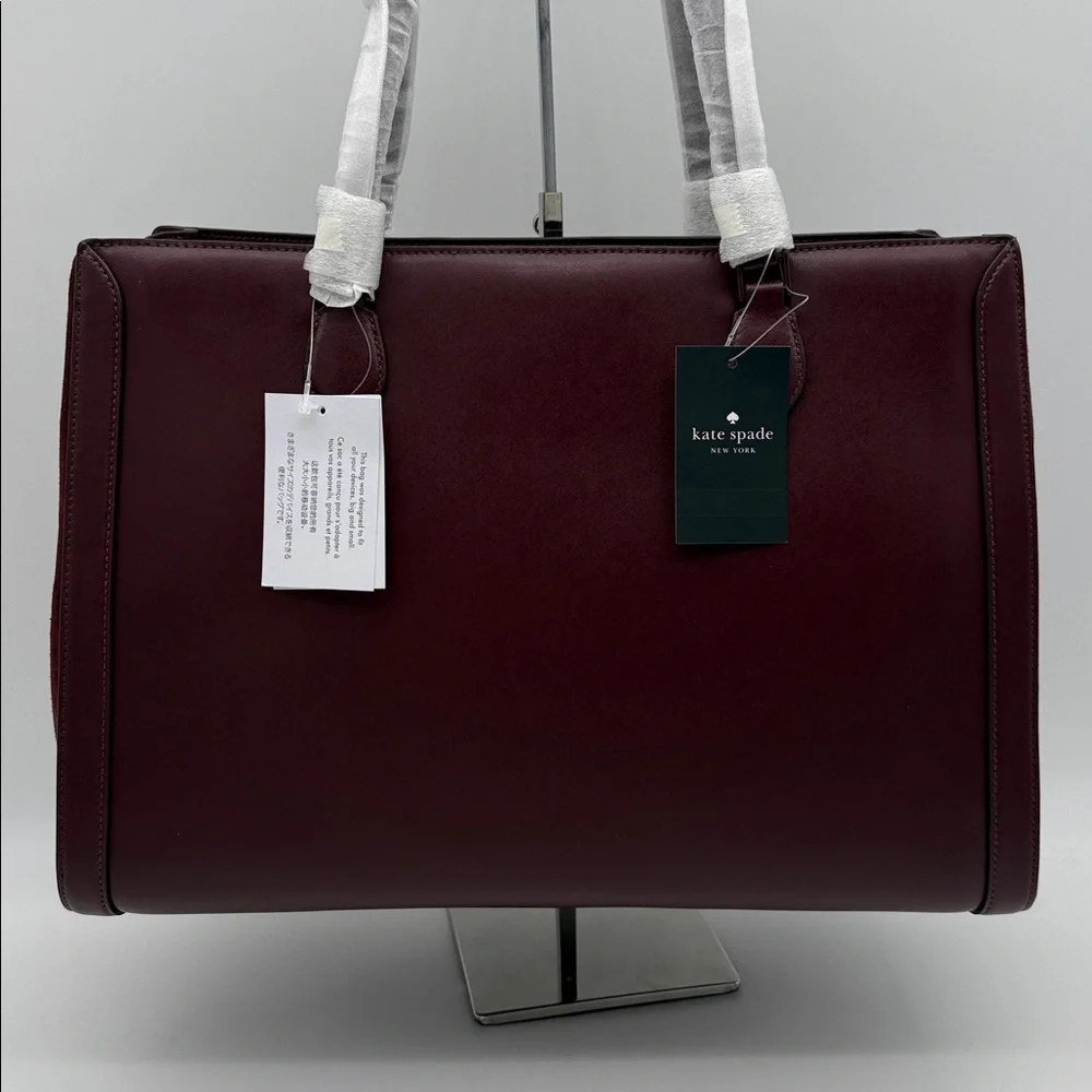 Kate Spade Madison Suede Large Laptop Tote Dark Merlot